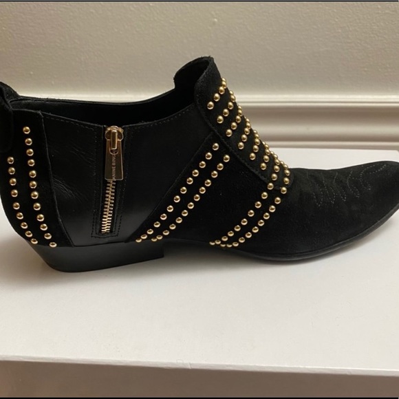 Anine Bing Low Charlie Boot 7 Black Gold Studded - Picture 4 of 4
